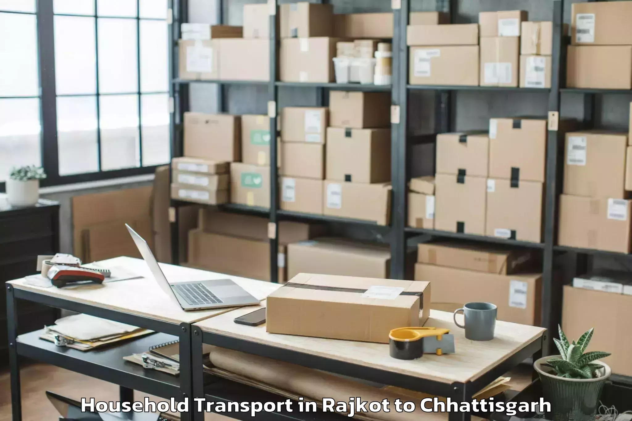 Hassle-Free Rajkot to Dhamtari Household Transport